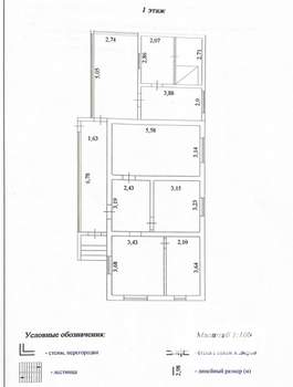 Дом 108м², 1-этажный, участок 6 сот.  
