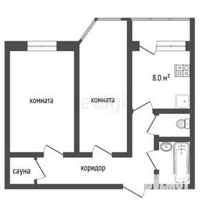 2-к квартира, на длительный срок, 54м2, 5/9 этаж