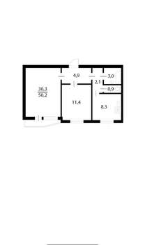 2-к квартира, на длительный срок, 50м2, 13/16 этаж