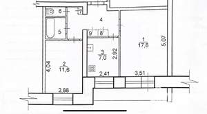 2-к квартира, вторичка, 53м2, 8/9 этаж
