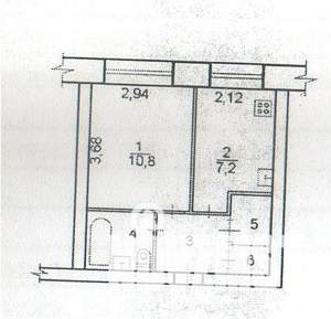 1-к квартира, вторичка, 27м2, 3/5 этаж