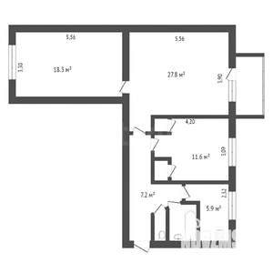3-к квартира, вторичка, 72м2, 5/9 этаж