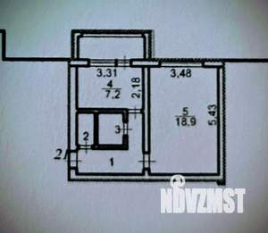 1-к квартира, вторичка, 36м2, 3/3 этаж
