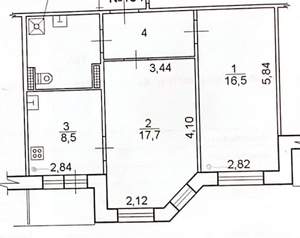 2-к квартира, вторичка, 55м2, 2/9 этаж