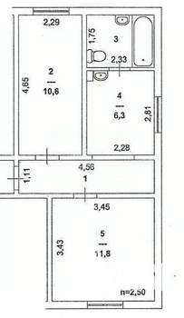 2-к квартира, вторичка, 38м2, 2/2 этаж