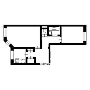 2-к квартира, вторичка, 55м2, 9/9 этаж