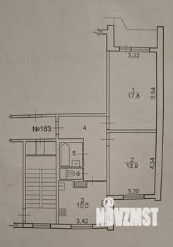 2-к квартира, вторичка, 56м2, 14/16 этаж