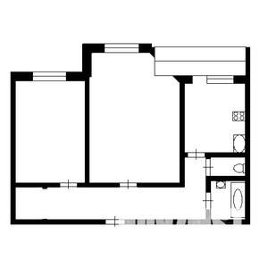 2-к квартира, вторичка, 55м2, 1/12 этаж