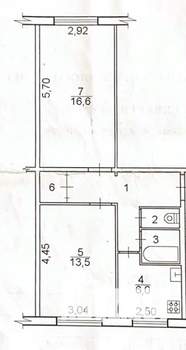 2-к квартира, вторичка, 47м2, 1/5 этаж