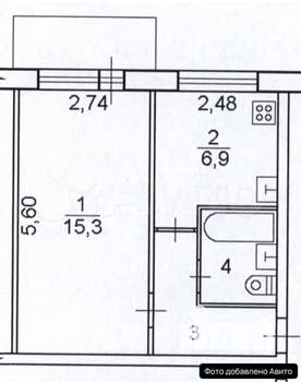1-к квартира, вторичка, 31м2, 2/5 этаж